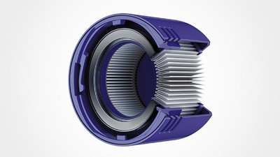 internal structure of the filter on Dyson V7 Animal